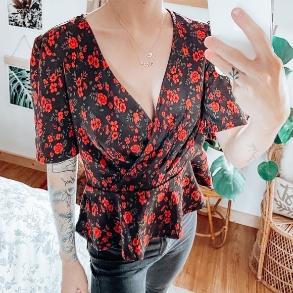 Anthropologie Meadow Rue Heartland Floral Peplum Top - Picture 4 of 6